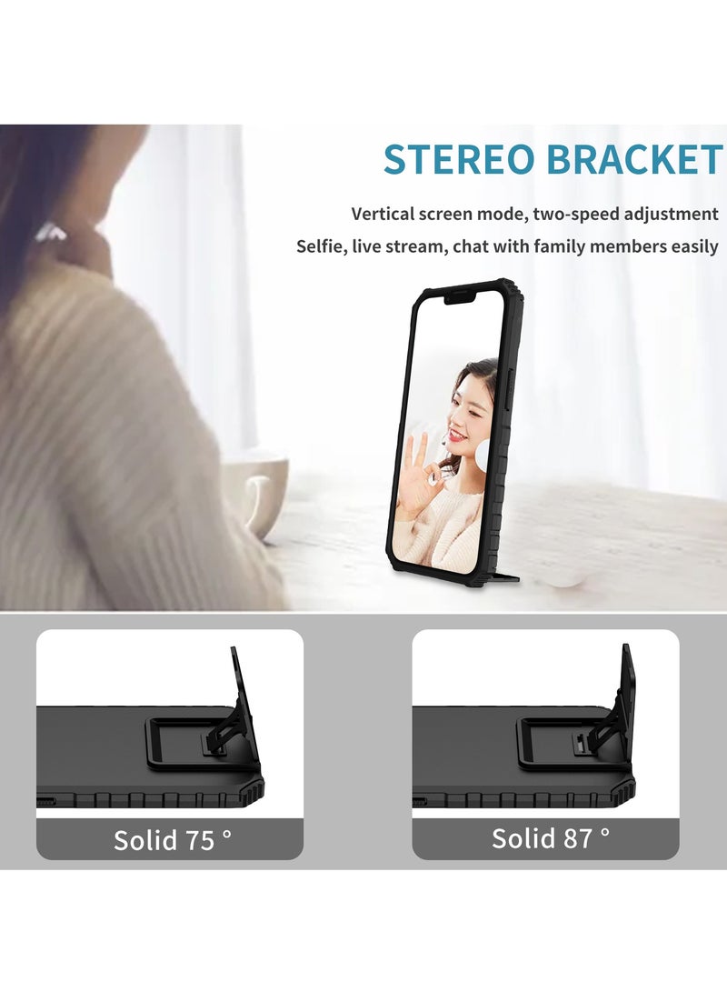 Alyashmac OPPO A76 4G/ A36 4G/ A96 4G/ REALME 9i 4G Black Mobile Phone Case Cover, Innovative Telescopic Bracket, Sliding Protection Camera Window, Bumper Shockproof Phone Back Cover - Image 3