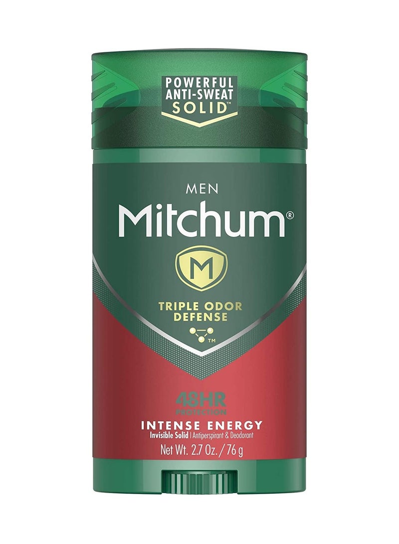 Mitchum Antiperspirant Deodorant Stick for Men, Triple Odor Defense Invisible Solid, 48 Hr Protection, Dermatologist d, Intense Energy 76g - Image 1
