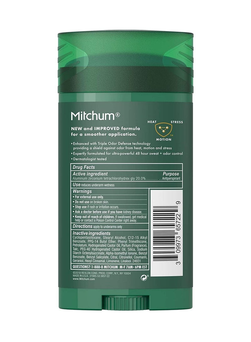 Mitchum Antiperspirant Deodorant Stick for Men, Triple Odor Defense Invisible Solid, 48 Hr Protection, Dermatologist d, Intense Energy 76g - Image 2