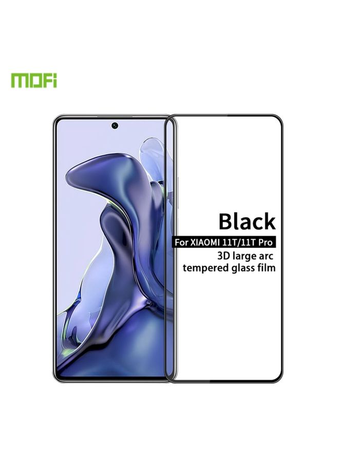 Screen Protector For Xiaomi Mi 11T / 11T Pro MOFI 9H 3D Explosion-proof Curved Screen Tempered Glass Film(Black)