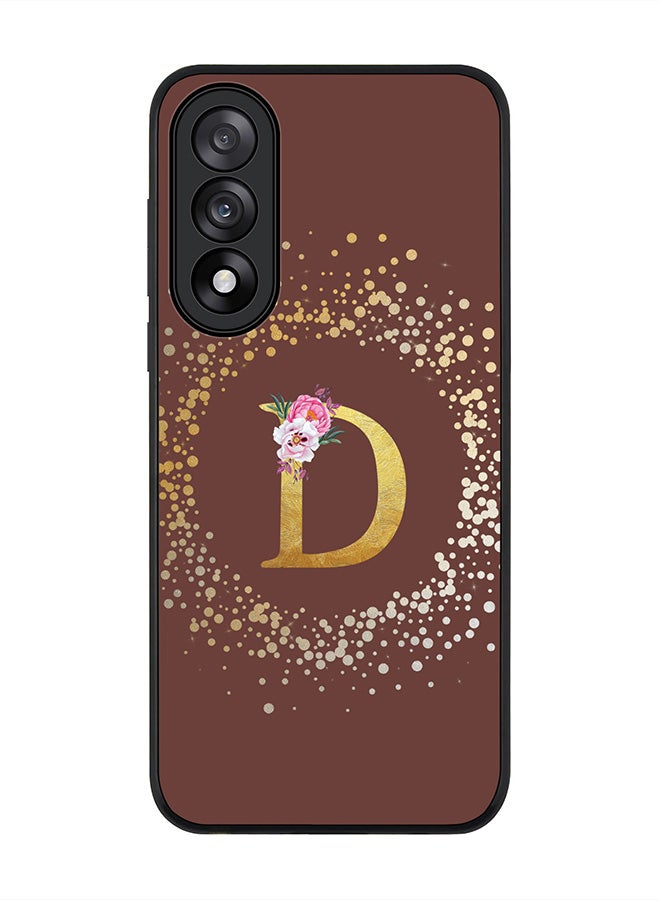 Stylizedd For OnePlus Nord 5 / Ace 5 Ultra Case,Slim fit Camera Protection, Shockproof Thin Phone cover  - Custom Monogram Floral - D  (Brown )