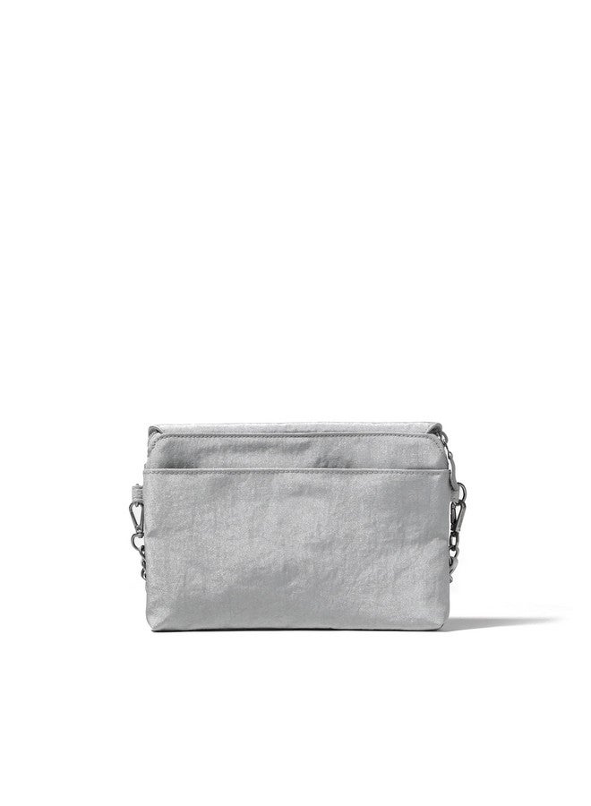 Baggallini Flap Crossbody W Chain Silver Shimmer One Size - Image 4