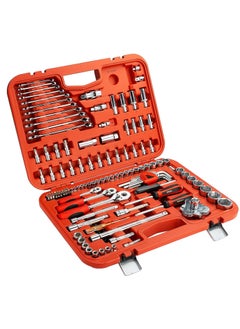 Jetech Jetech 121 Pieces Mechanics tool set with 1/2 Inch, 1/4 Inch, 3/8 Inch Drive Sockets,for Auto Repairing and Household, with Storage Case  - Image 1
