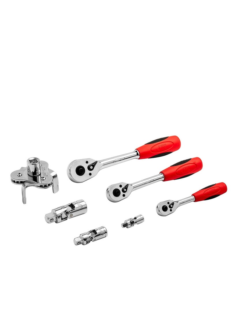 Jetech - Jetech 121 Pieces Mechanics tool set with 1/2 Inch, 1/4 Inch, 3/8 Inch Drive Sockets,for Auto Repairing and Household, with Storage Case - Image 1