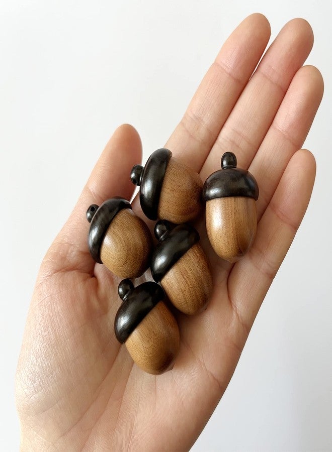 metulip 5Pcs Wooden Acorns Pendant Charms Detachable Wood Acorn Charms for DIY Crafts Jewelry Making Keychain Necklace Crafting - Image 4