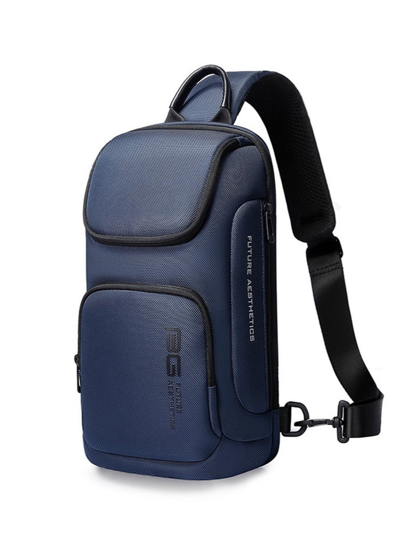 BANGE Sling Bag for Men, Waterproof Sling Backpack Crossbody Shoulder Bags Lightweight Chest Bag Travel Outdoor Daypack (Blue)  - Image 1