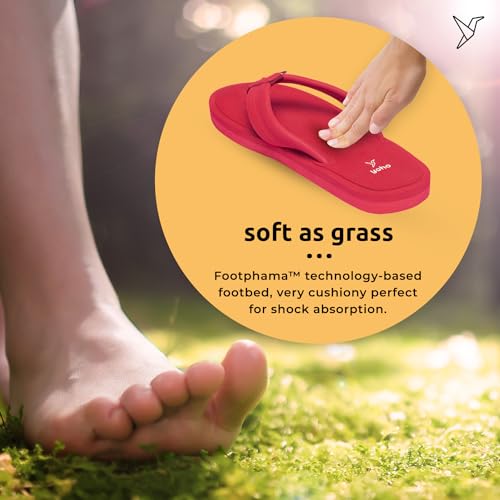YOHO Women Red soft slippers | comfortable and stylish flip flop slippers for Women in exciting colors | Daily Use| Lightweight | Anti Skid Chappal | Bubbles Size- 8 - Image 2