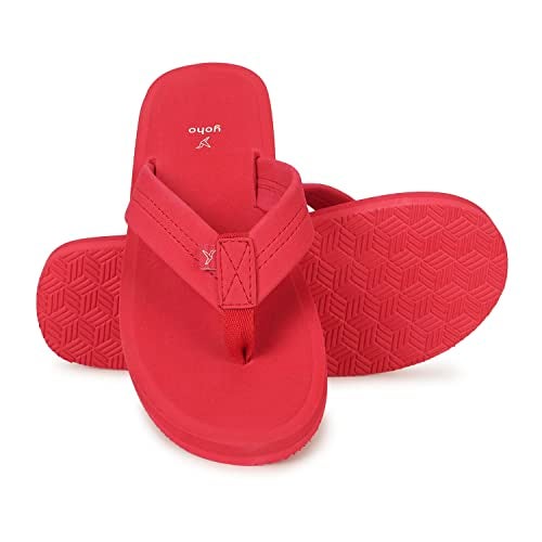 YOHO Women Red soft slippers | comfortable and stylish flip flop slippers for Women in exciting colors | Daily Use| Lightweight | Anti Skid Chappal | Bubbles Size- 8 - Image 4
