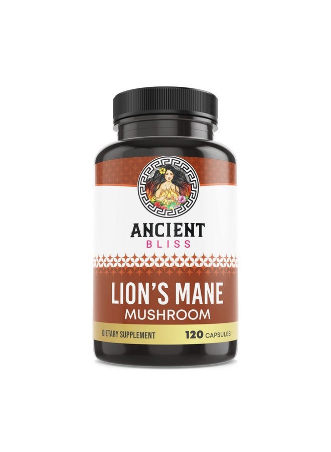 Ancient Bliss Lion's Mane Supplement (2 Month Supply)- 120 Vegan Mushroom Capsules- May Supports Mental Clarity, Energy & May Focus- Memory & Immune Support Mushroom Supplement - Image 1