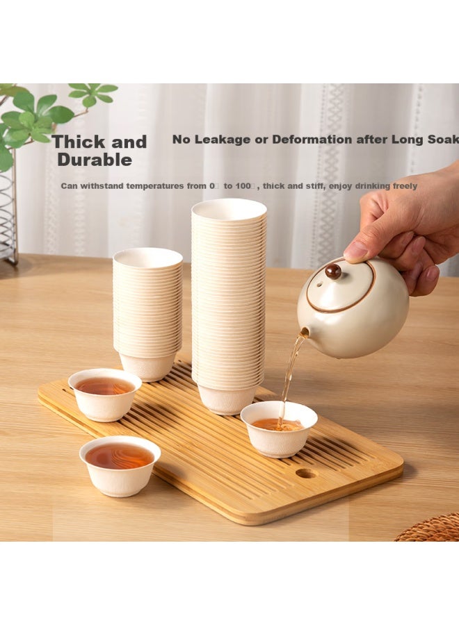 JD.com Jd Jingzao Disposable Kung Fu Tea Cup Biodegradable Sugarcane Bbq Camping Thickened Durable Water Cup 60Ml [50 Pieces] - Image 2