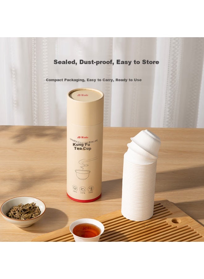 JD.com Jd Jingzao Disposable Kung Fu Tea Cup Biodegradable Sugarcane Bbq Camping Thickened Durable Water Cup 60Ml [50 Pieces] - Image 5