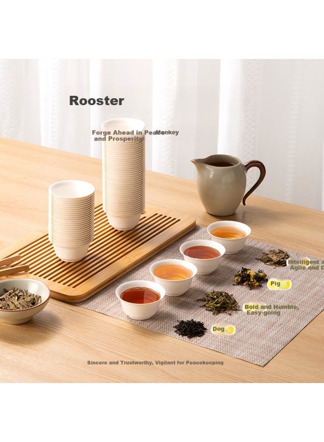 JD.com Jd Jingzao Disposable Kung Fu Tea Cup Biodegradable Sugarcane Bbq Camping Thickened Durable Water Cup 60Ml [50 Pieces] - Image 4