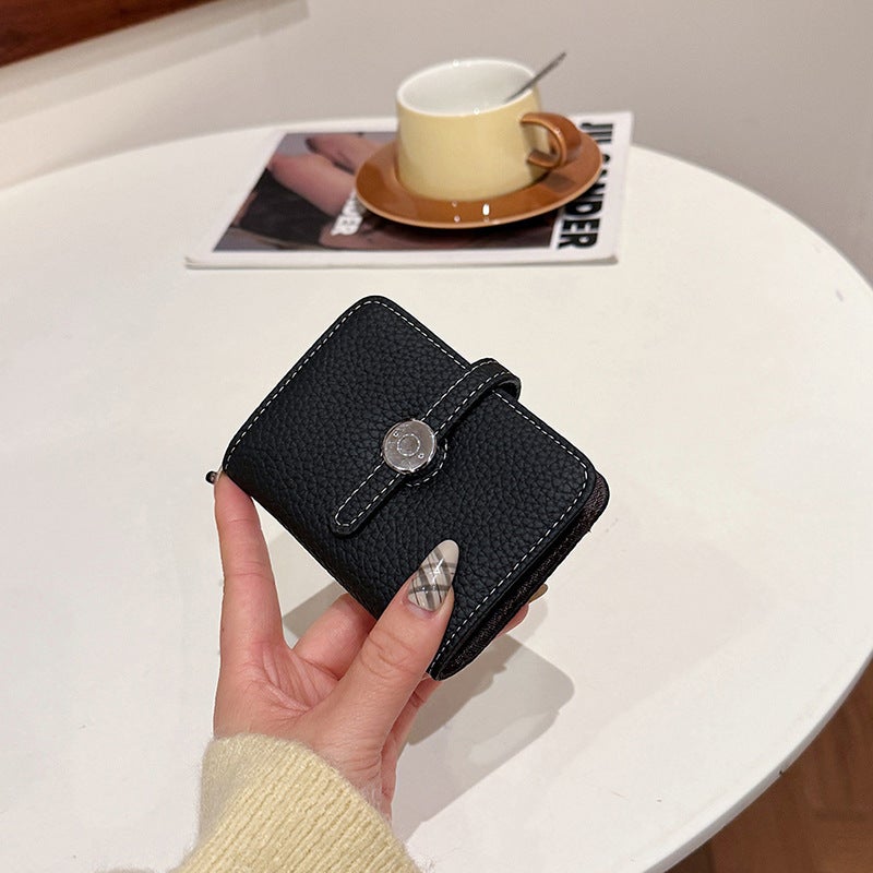 Multifunctional Solid Color PU Leather Wallet, RFID Blocking Design Portable Daily Storage Purse for Cards Cash Coin Business Use - Image 1