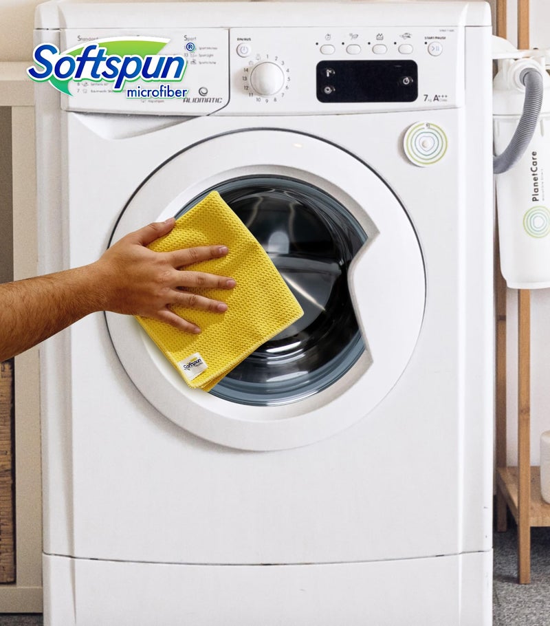 SOFTSPUN Microfiber Waffle Weave Cloths, 60x80 Cms 2 Piece Towel Set 400 GSM Multicolor. Multi-Purpose Highly Absorbent LintStreak Free Wash Cloth for Home Kitchen Window Stainless Steel. - Image 3
