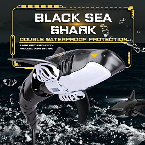 Coodoo 2.4G Remote Control Shark Toy 1:18 Scale High Simulation Shark for Swimming Pool Bathroom - Great Gift RC Boat Toys for 6+ Year Old Boys and Girls (with 2 Batteries) - Image 4