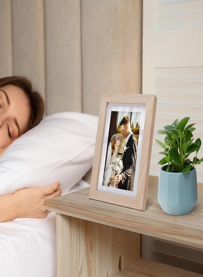 puthiac 5x7 Oak Wood Picture Frame - Minimalist 5x7 Picture Frame, 5"x7" Frame Wood, Natural Solid Wooden Picture Frames for Wall Art Photo and Prints(1 Pack, Beige) - Image 5