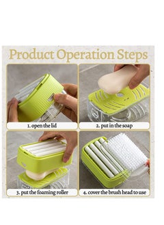 Excefore Clothes Cleaning Brush Soap Dispenser, Foaming Soap Box with Roller, Bubble Soap Case with Brush, Multifunctional Scrubbing Brush Soap Saver Reusable Washing Shoe Brush for Laundry Shoes Carpet  - Image 3