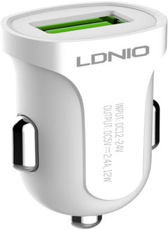 LDNIO DL-C17 Fast Car Charger 12W With USB Port , Auto-ID USB , Smart Charger , Safety Quick and TYPE-C Cable - White - pzsku/ZBA3DF0238E2D8BE6CC48Z/45/_/1716411089/c4cd54b9-533a-474d-9e41-00605de416d3