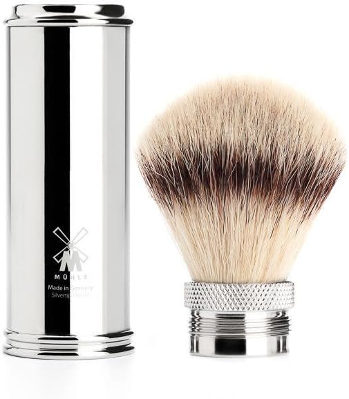 Mhle Travel Brush Fibre Tip Chrome Silver Unique Standard - Image 2