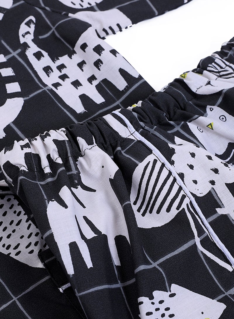 كيدابهو طقم بيجامات للأطفال - قطعتين بطبعة حيوانات لطيفة - Image 3