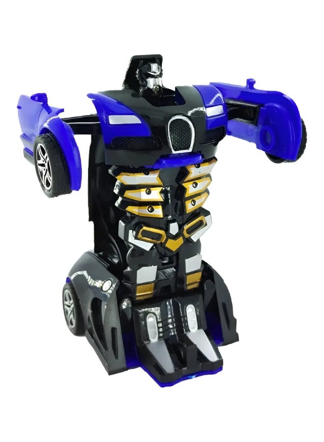 DAT Deformation Sport Car Toy with Transforming Robot Feature & Push Action, 8PCS, Blue, for Kids 3+ Play - Image 2
