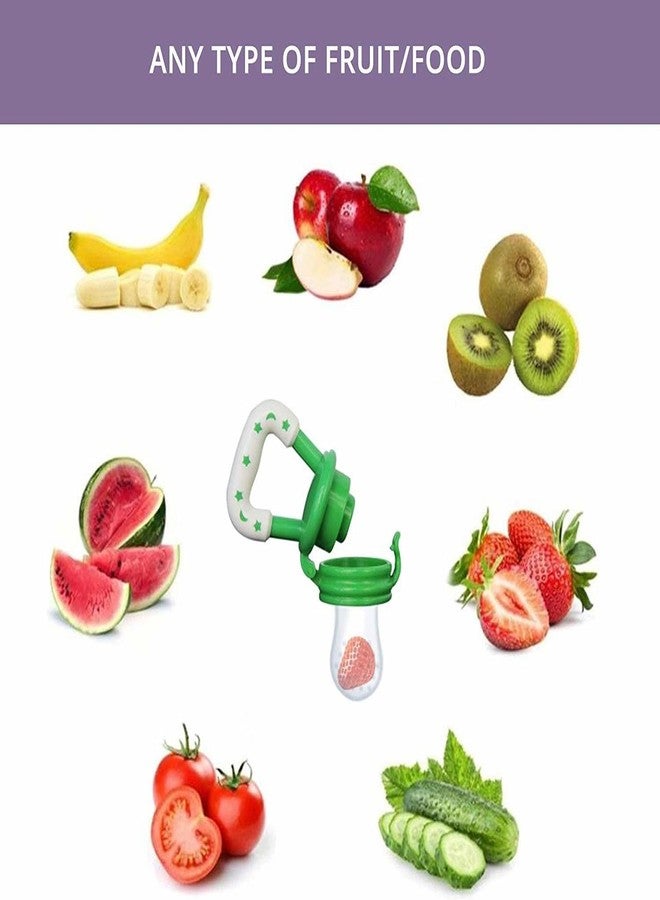 MANUHUT Silicone Food/Fruit Nibbler, Baby Food and Fruit Feeder, BPA Free (Green) - Image 3