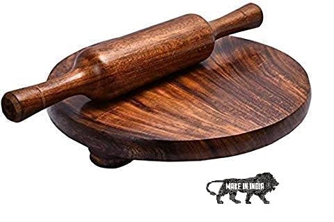 YASHVIN Indian Wooden Chakla Belan for Kitchen Combo Rolling Pin and Chakla Roti MakerPhulka Chapati MakerWooden Rolling PinBelan for Kitchen Chakla 9 inch 12 inch Belan V698