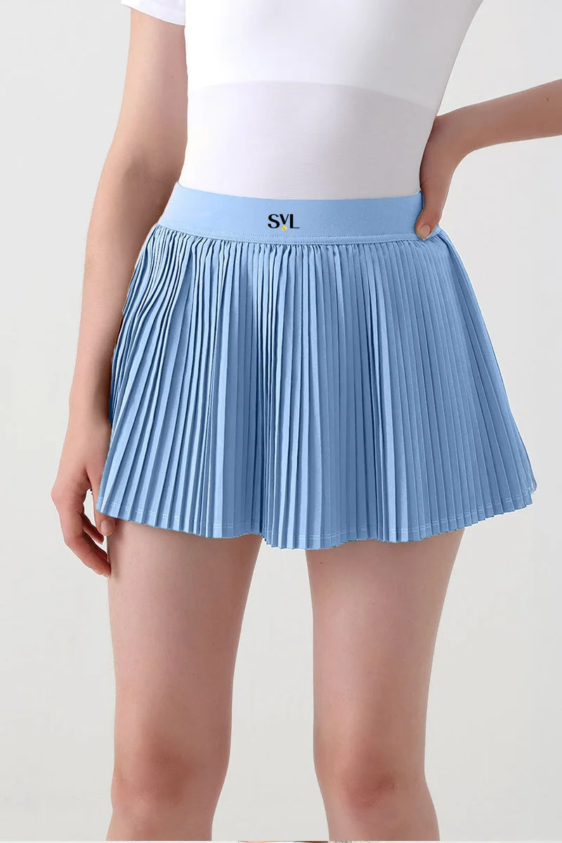 SVL SVL Plush Pleat Skirt with Inner Shorts Sky Blue