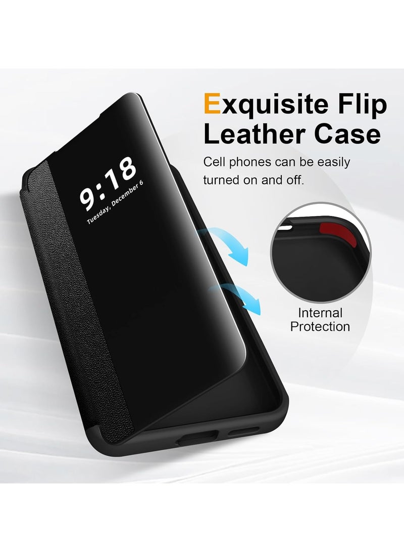 QIRG Flip Case for Samsung Galaxy S26 Ultra, Smart Clear View Window Slim Leather Cover Shockproof Protection Case Cover - Image 4