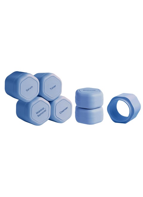 Cadence Travel Containers - Full Skincare Set - Magnetic Travel Capsules - 2 Small (0.56oz), 4 Medium Capsules (1.32oz), & Extender (1.43oz) with Multiple Labels for Better Organization - Pacific