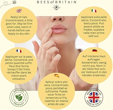 BEES of BRITAIN بلسم شفاه طبيعي 100% زبدة الشيا والكاكاو وشمع العسل بالنعناع - يصلح ويرطب - نتبرع بـ 5% من أرباحنا لإنقاذ النحل - 30 مل - Image 5