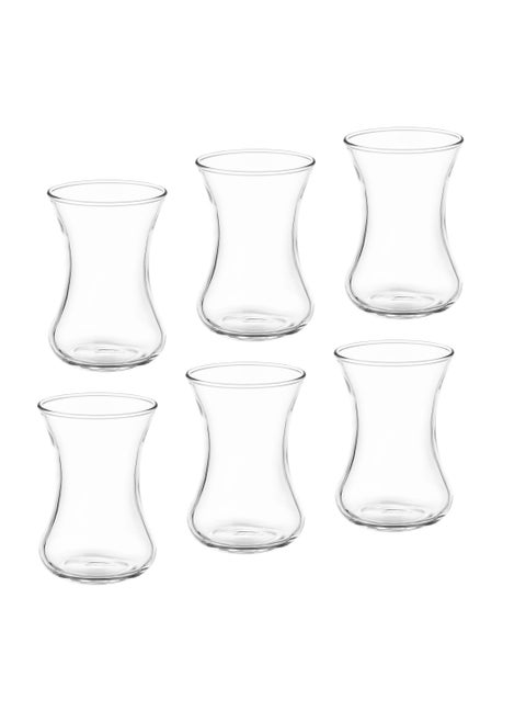 Set of 6 Turkish glass tea cups Pasha Pasha