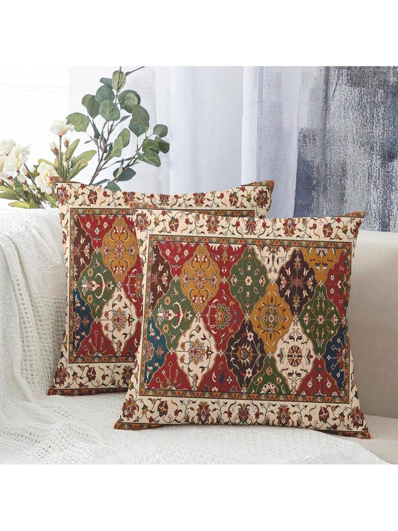 زينة رمضان طقم أغطية وسائد 2 قطع مقاس 45 × 45 سم بتصميم شرقي تقليدي - Image 1