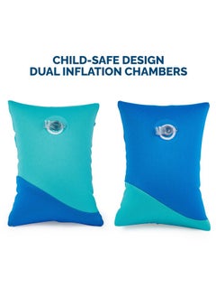 SwimWays Soft Swimmies Toddler Floaties, Learn-To-Swim Inflatable Pool Floats & Arm Floaties, Swimming Pool Accessories For Kids Aged 3-5, Blue  - Image 4