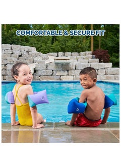 SwimWays Soft Swimmies Toddler Floaties, Learn-To-Swim Inflatable Pool Floats & Arm Floaties, Swimming Pool Accessories For Kids Aged 3-5, Blue  - Image 5