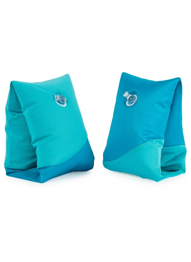 SwimWays - Soft Swimmies Toddler Floaties, Learn-To-Swim Inflatable Pool Floats & Arm Floaties, Swimming Pool Accessories For Kids Aged 3-5, Blue - Image 1