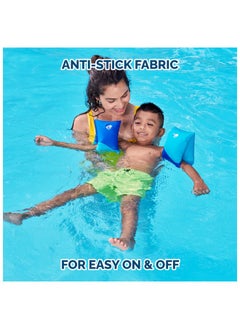 SwimWays Soft Swimmies Toddler Floaties, Learn-To-Swim Inflatable Pool Floats & Arm Floaties, Swimming Pool Accessories For Kids Aged 3-5, Blue  - Image 3