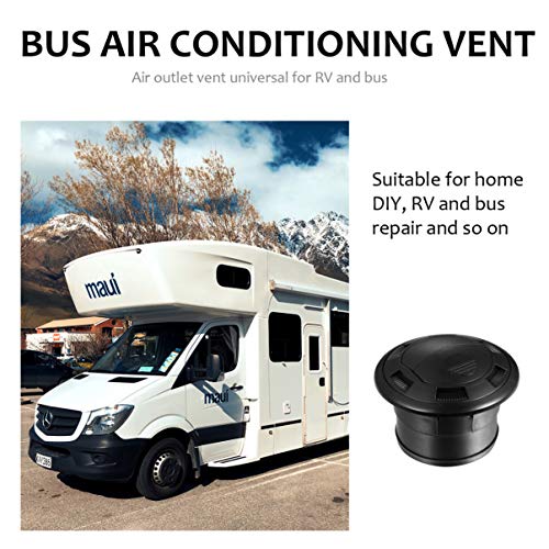 Garneck 1 Set Dashboard Air Conditioner Vent - Round AC Air Outlet Vent for 3 Inch Tube - Exhaust Grille Side Roof Ventilation Outlet Black for Car RV ATV A/C - Image 4