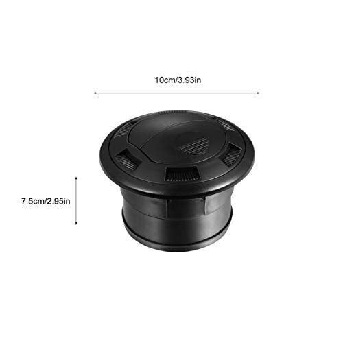 Garneck 1 Set Dashboard Air Conditioner Vent - Round AC Air Outlet Vent for 3 Inch Tube - Exhaust Grille Side Roof Ventilation Outlet Black for Car RV ATV A/C - Image 2