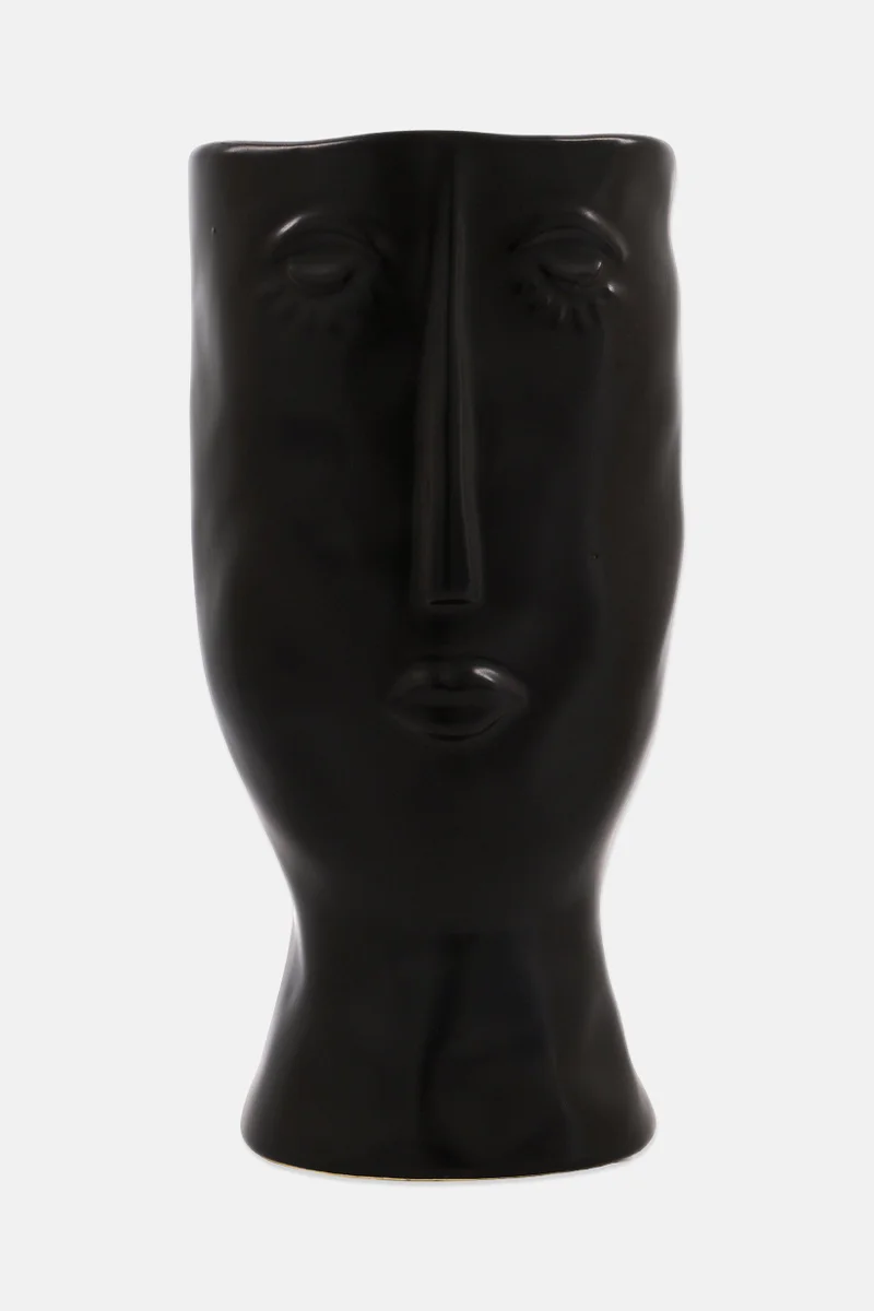 Muy Mucho Ceramic Vase H 28 x D 13 cm, Black