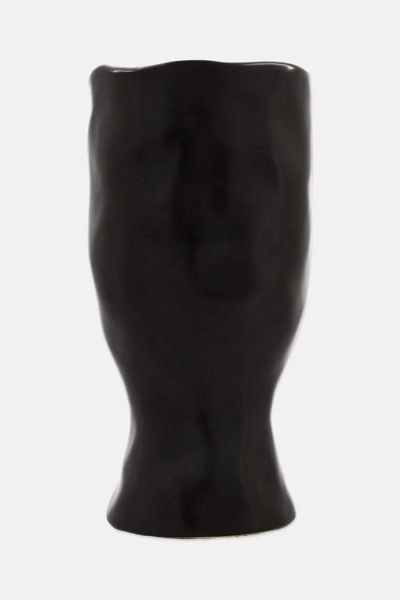 Muy Mucho Ceramic Vase H 28 x D 13 cm, Black