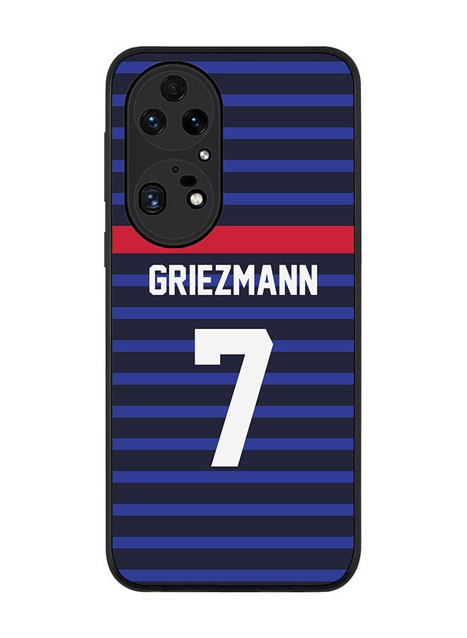 Stylizedd Rugged Black edge case for Huawei P50 Pro Slim fit Soft Case Flexible Rubber Edges Anti Drop TPU Gel Thin Cover - Football Team - France Player Name - Griezmann - Image 1