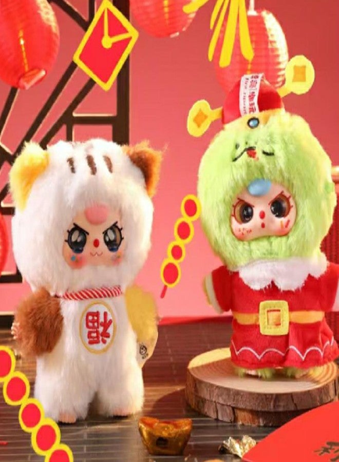 Meokro Baby Three New Year Series Vinyl Plush Doll, Cute Cartoon Mystery Model Collection Plush Toy, Birthday for Friends Kids, Random 1pc - Image 3