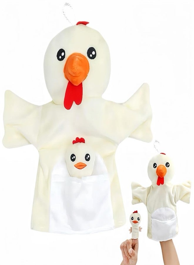 SAURAWAN Chick Plush Hand Puppet for Toddlers and Kids Age 3-5 4-8, Farm Friend Animals Educational Toys, Chicken Finger Hand Puppet Toys, Parent-Child Interactive Games, Animal Theme Party - Image 1