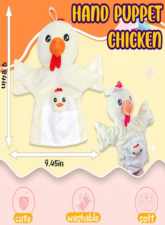 SAURAWAN Chick Plush Hand Puppet for Toddlers and Kids Age 3-5 4-8, Farm Friend Animals Educational Toys, Chicken Finger Hand Puppet Toys, Parent-Child Interactive Games, Animal Theme Party - Image 2