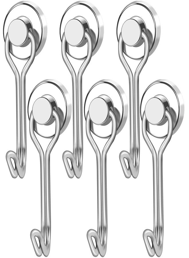 LOVIMAG Cruise Must Haves Essentials, 30LBS Swivel Magnetic Hooks for Cruise Cabins, Strong Magnet Hooks for Hanging, Fridge, Grill, Refrigerator, Kitchen, Door, Locker, Key and Calendar - Pack of 6 - Image 1