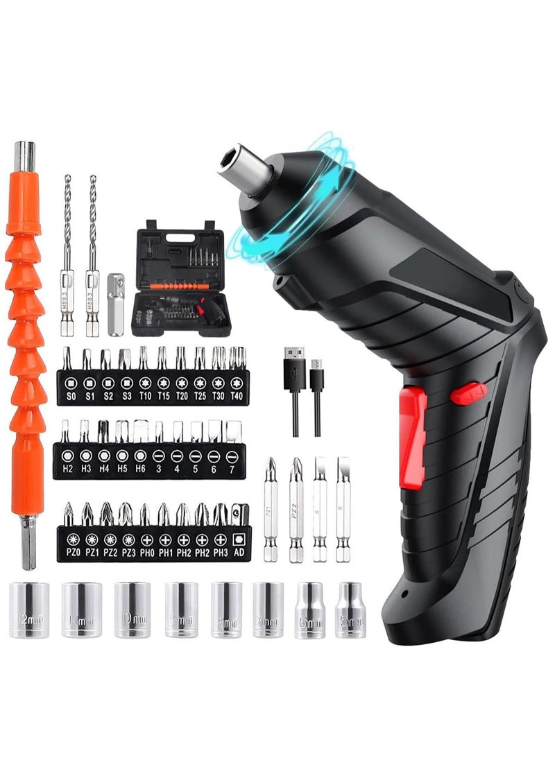 Generic - Cordless Drill Set, Rechargeable Power Screwdriver Set, With LED Lights, Suitcase, 47PCS Drill/Screwdriver Accessories, Suitable For Home and Office Manual Tools - Image 1