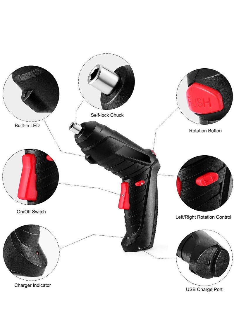 Generic - Cordless Drill Set, Rechargeable Power Screwdriver Set, With LED Lights, Suitcase, 47PCS Drill/Screwdriver Accessories, Suitable For Home and Office Manual Tools - Image 1