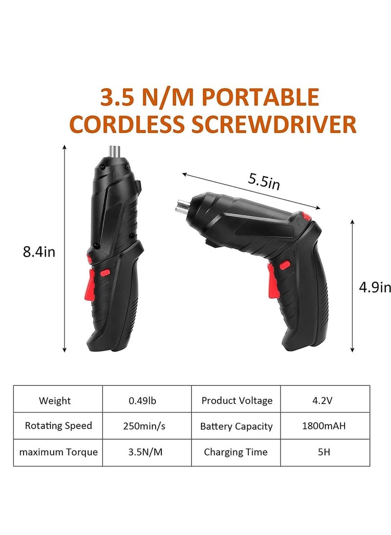 Generic - Cordless Drill Set, Rechargeable Power Screwdriver Set, With LED Lights, Suitcase, 47PCS Drill/Screwdriver Accessories, Suitable For Home and Office Manual Tools - Image 1