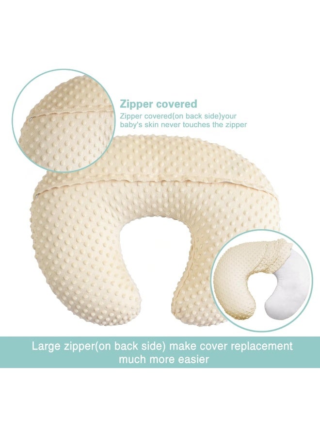 OWLOWLA Nursing Pillow Cover, Breastfeeding Pillow Slipcover Fits Nursing Pillow for Baby Boy Girl(Cream) - Image 3